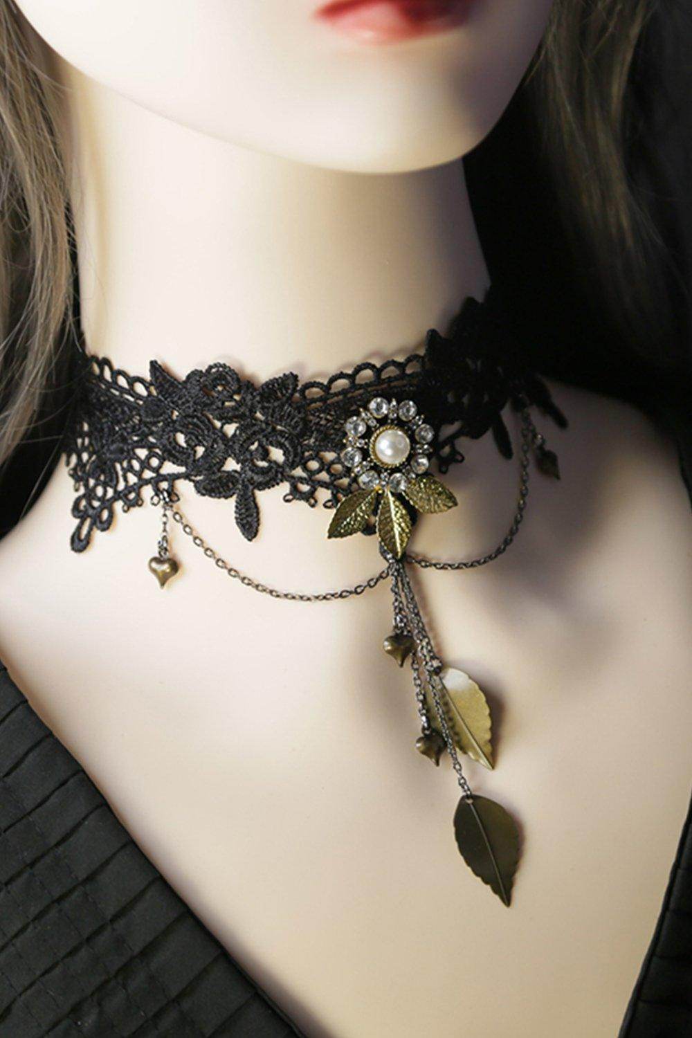 Lace Necklaces with Rhinestone CX0046 - COCOMELODY